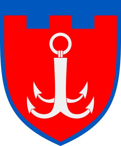 オデッサ州の地域防衛隊第122旅団の部隊章。オデッサの象徴である錨が描かれており、他の地域防衛隊の部隊章も地域色の強いものになっている（パブリックドメイン画像）