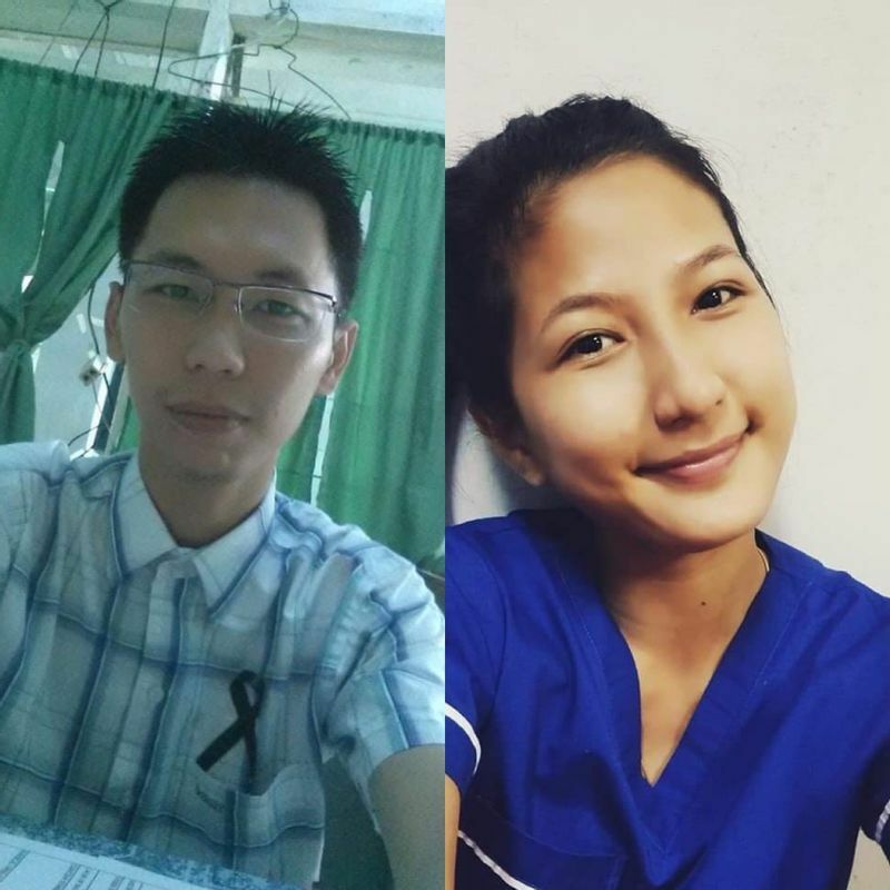 殺害されたジンリン医師（左）とキンキンキウェ看護師（Khit Thit Media のFacebookより）