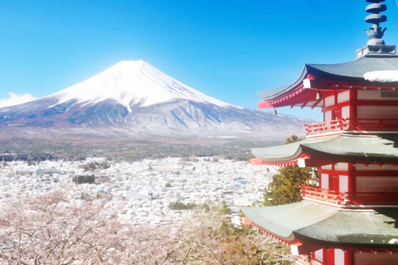 富士山と桜（フォトAC）同
