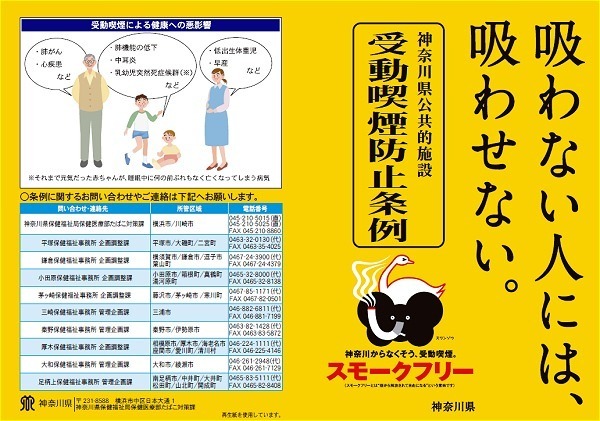 ↑ 神奈川県の神奈川県公共的施設における受動喫煙防止条例に関するパンフレット