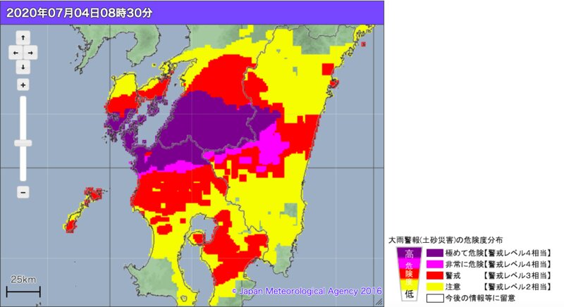 「大雨警報（土砂災害）の危険度分布」（気象庁WEBサイト　https://www.jma.go.jp/jp/doshamesh/　より）