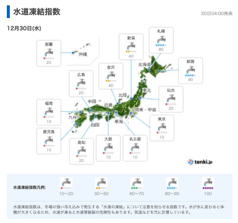 出典:水道凍結指数(日本気象協会)https://tenki.jp/indexes/freezing_water/