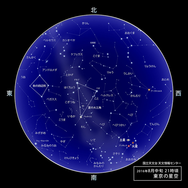 夏の夜の星ぼし　　提供：国立天文台