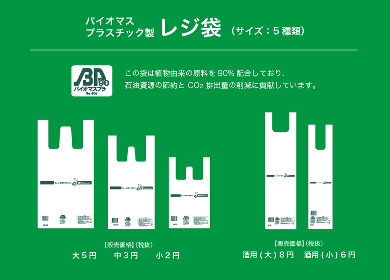 2020年4月より「高島屋」が導入するバイオマスプラスチック袋は、食料品売場などで有料販売される(画像提供・高島屋)