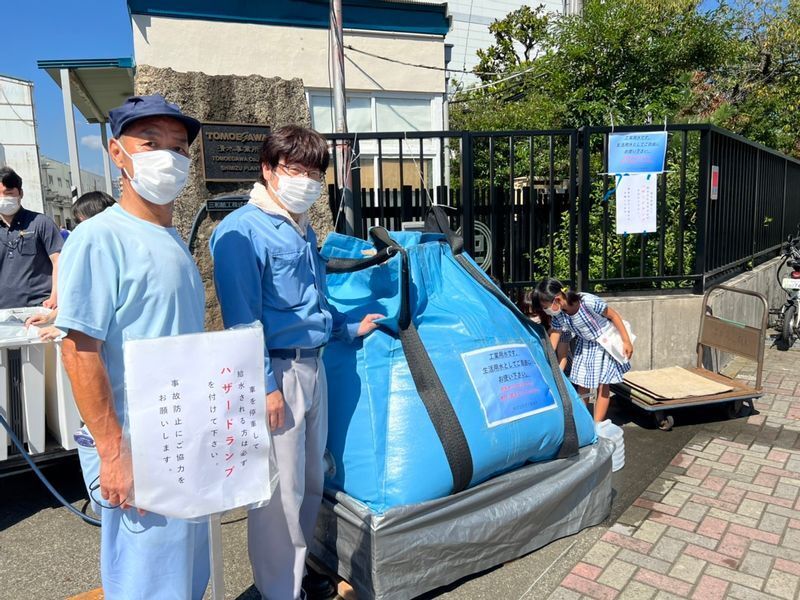 しみずさんが訪ねた現場では、民間事業者が給水などをボランティアで行っていた しみずさん撮影