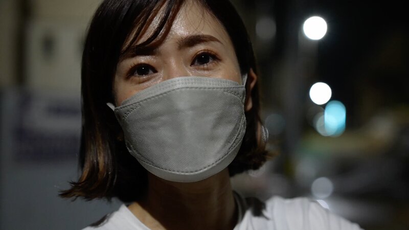 久美子さんは今朝、堀に清水市の状況を伝えるLINEメッセージを送ってくれた　撮影:堀潤