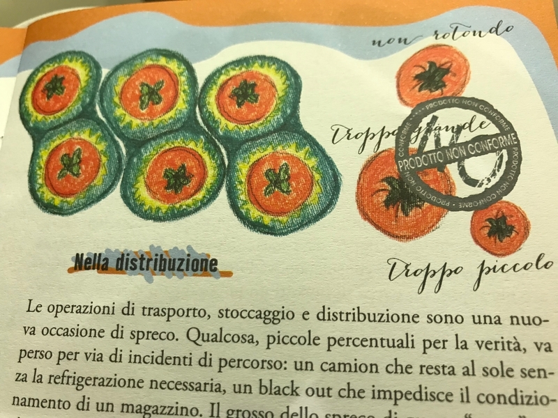 イタリア政府が制作した食品ロス削減の啓発のための冊子（筆者撮影）