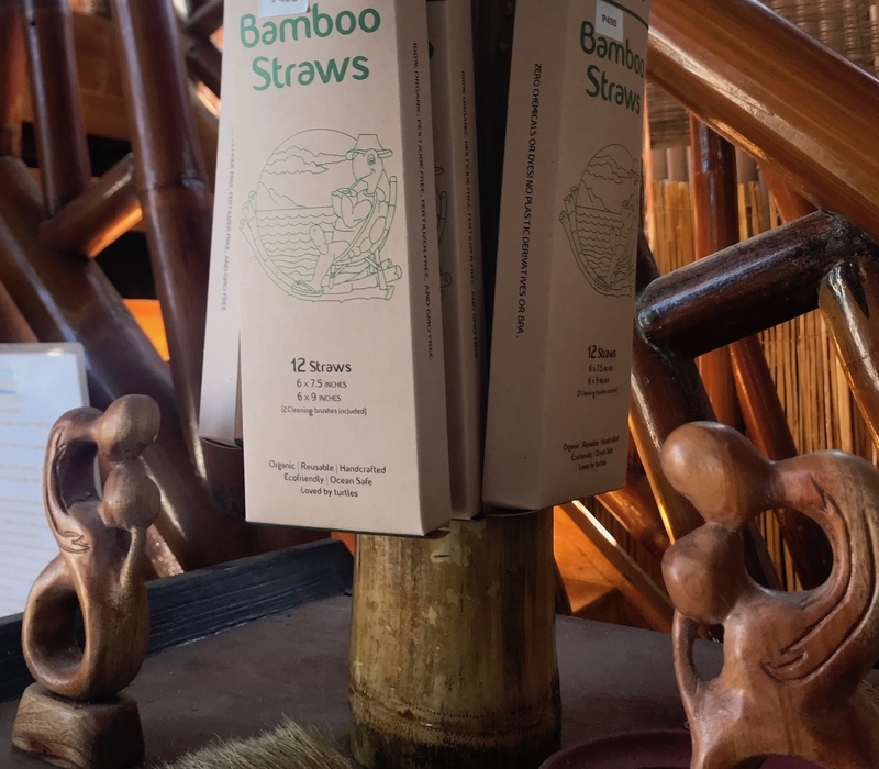 二軒目と三軒目の店で販売されていた竹製ストロー（バンブーストロー）（筆者撮影）