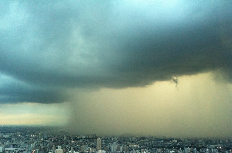 2011年9月6日、ところにより雨（局地的豪雨）の写真（日本気象協会提供）
