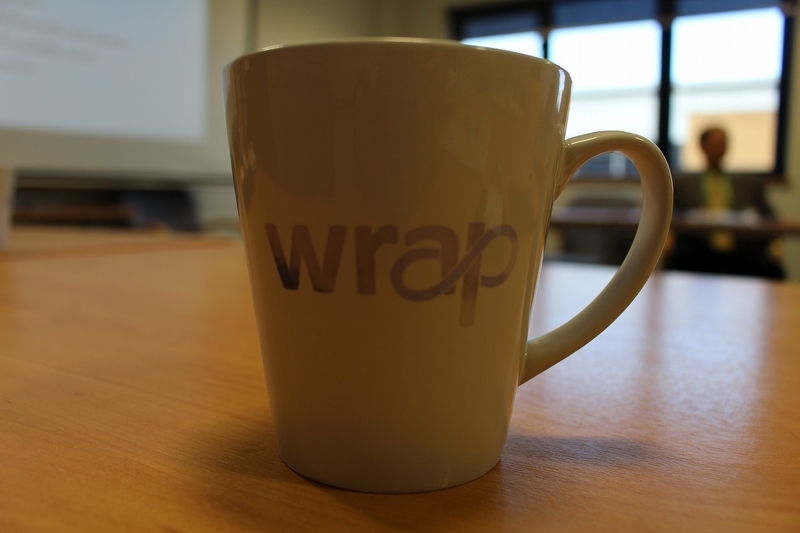 英国・WRAP訪問時に出してくれたコーヒーカップ（相原延英氏撮影）