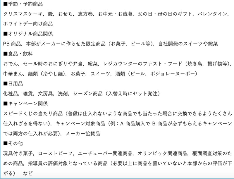 仕入れを強要される商品の例(報告書p131より)