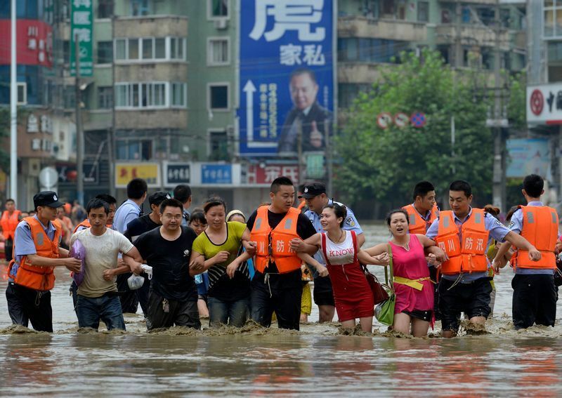 中国での水害