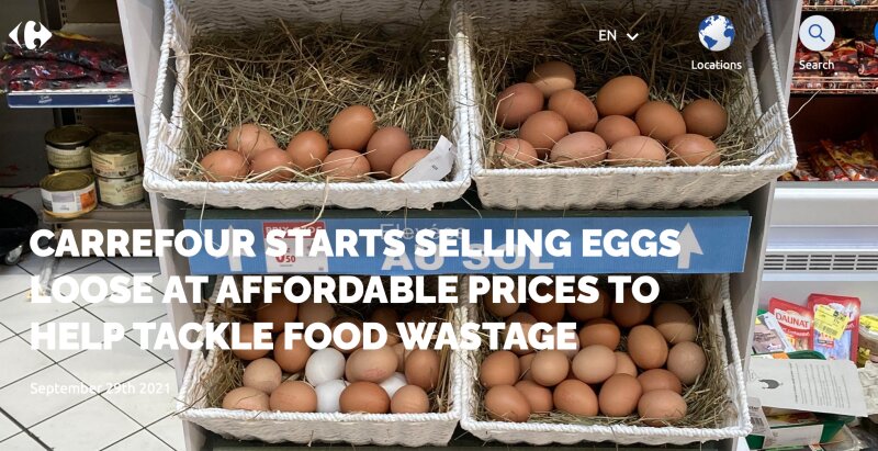 カルフールでばら売りされている卵（出典：Carrefour公式サイトより）