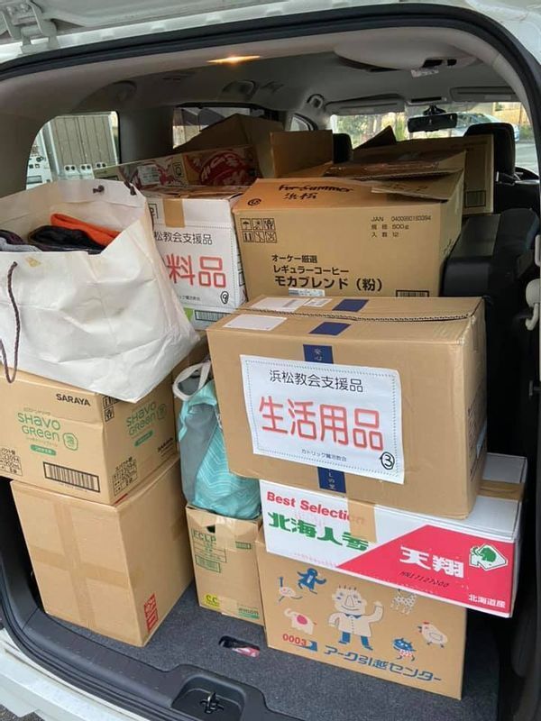 各地から集った物資を必要なところへ届ける活動も行っている。(ドンボスコ・オラトリオ提供)