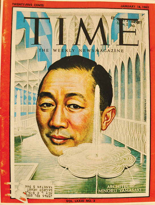 日系人男性としては初めてTIME誌の表紙を飾ったミノル・ヤマサキ。photo:www.yamasaki.wayne.edu