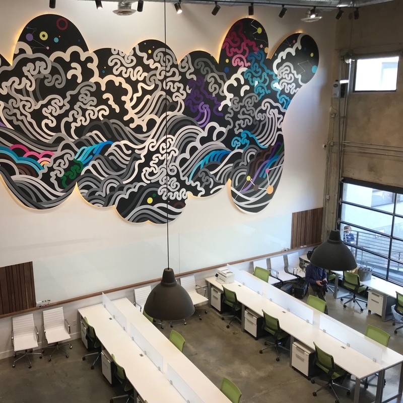 ロサンゼルスはリトル東京近くのアート・ディストリクトにオープンした新ブロックチェーン「モービー」のオフィス。筆者撮影