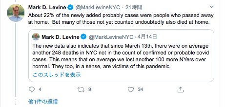 今回、公式死者数に新たに加えられた“新型コロナで死亡した可能性のある人”のうち22％が在宅死していたが、レヴィン氏は、今回加えられなかった死者の中にも在宅死しているが多数いるという。