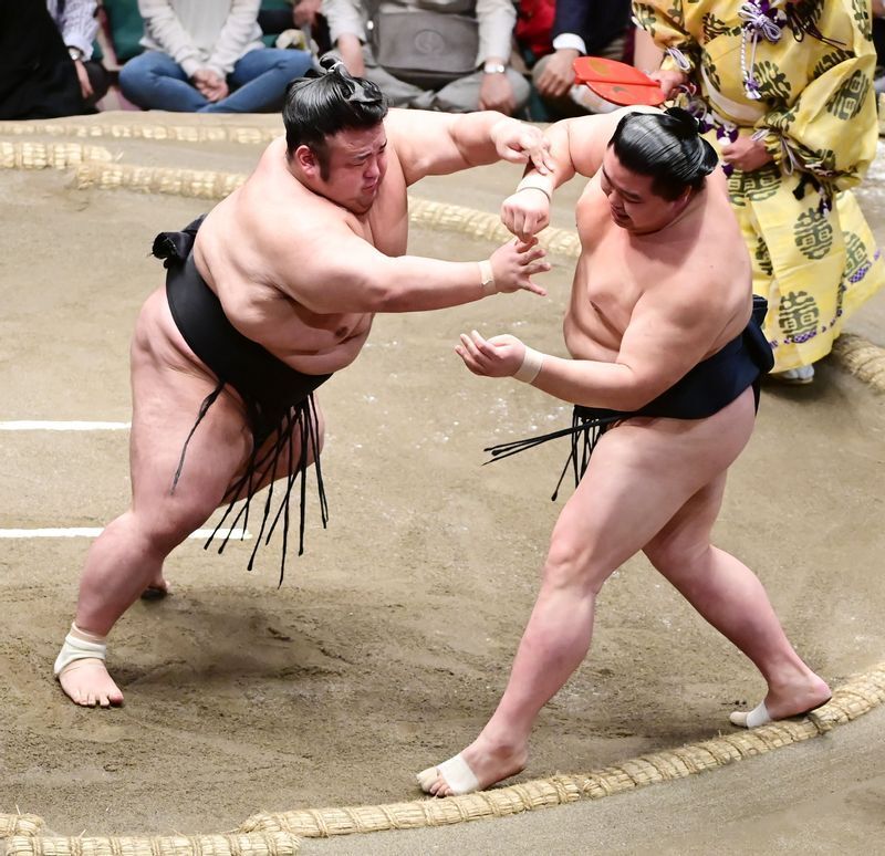 大相撲秋場所千秋楽、正代を押し出しで破る（写真：日刊スポーツ/アフロ）