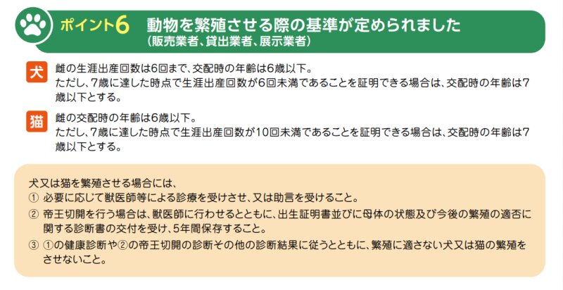 東京都動物愛護相談センター　令和３年6月1日より施行される改正動物の愛護及び管理に関する法律のお知らせ（抜粋）より