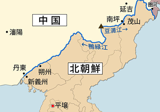 朝中国境地図 (製作アジアプレス)