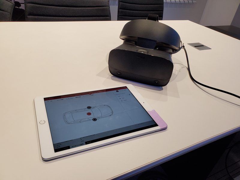 iPadとOculus Questを使ったAudiのVRシステム（著者撮影）