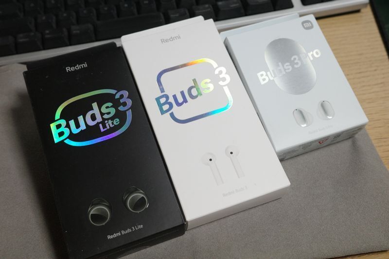 シャオミのワイヤレスイヤホン Redmi Budsシリーズ（著者撮影）