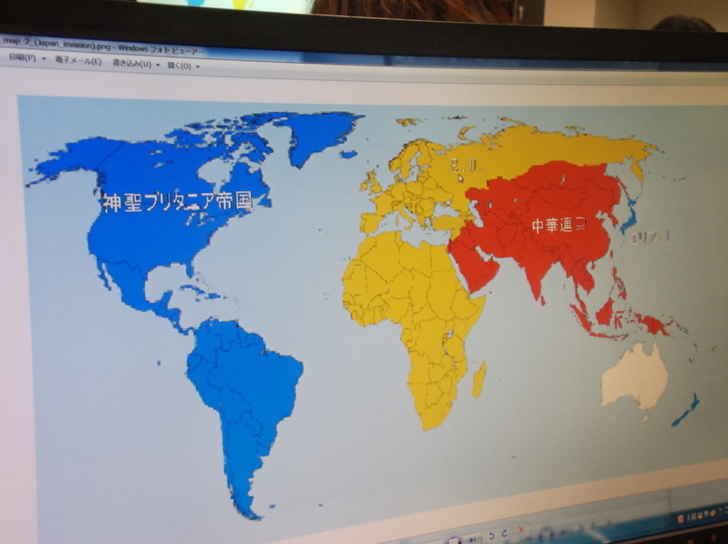 世界観を示す地図。日本は属国という設定