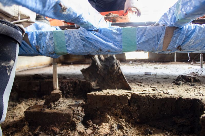 2018 年西日本豪雨災害の現場（筆者撮影）