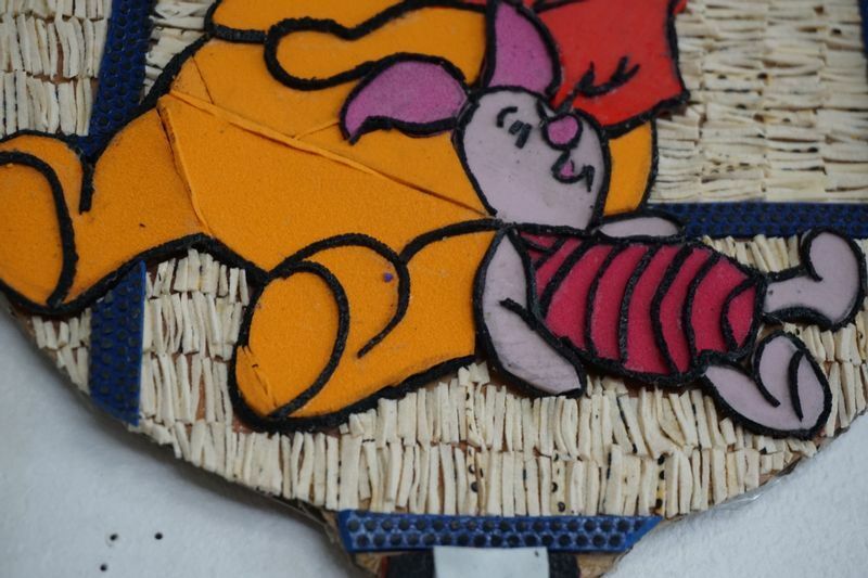 畳の質感を再現するため、ヤサカ製の名品『マークＶ』のスポンジを細かく切って並べてある。こだわり過ぎである（筆者撮影）