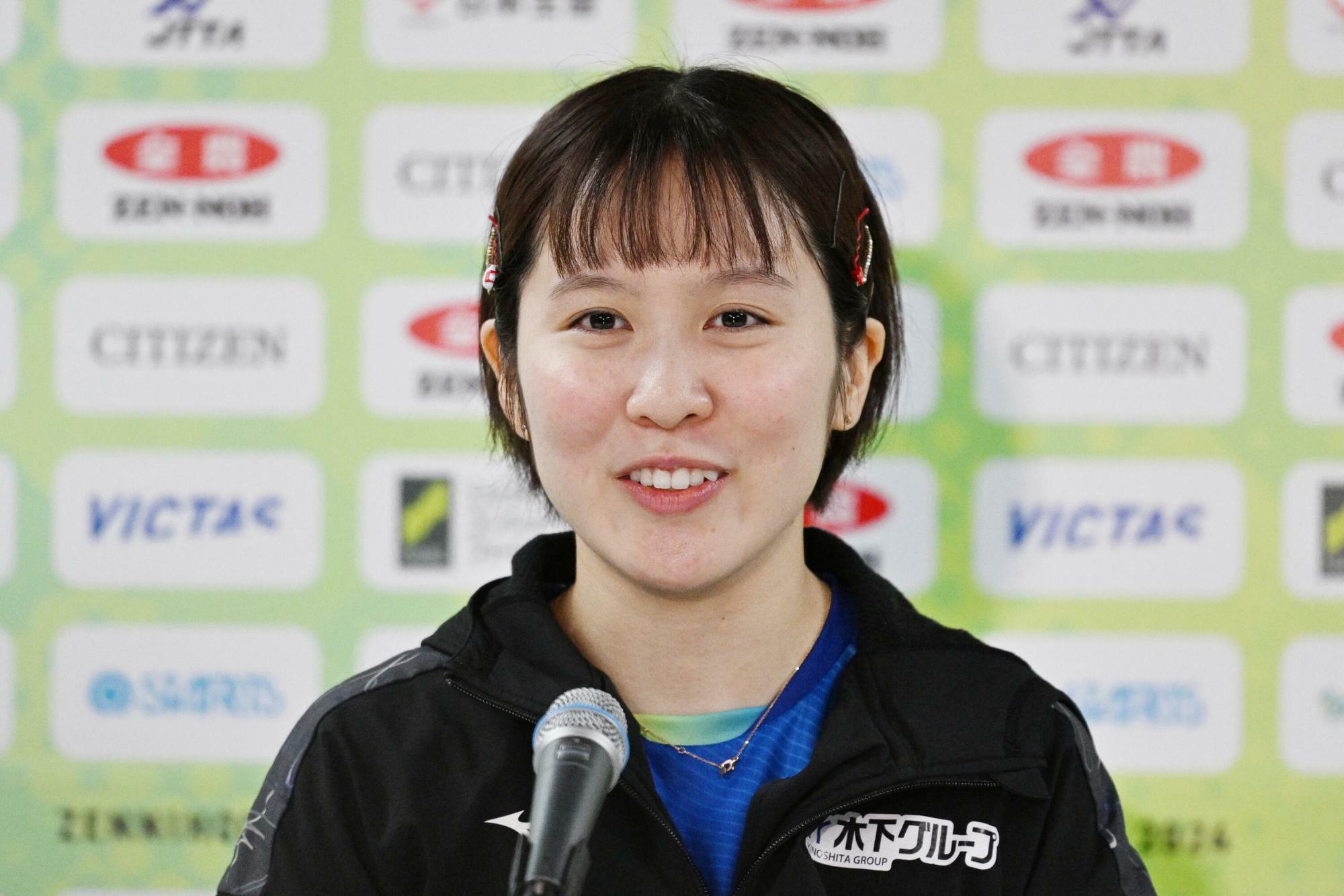 2024年全日本選手権でパリ五輪シングルス出場を決めた平野美宇