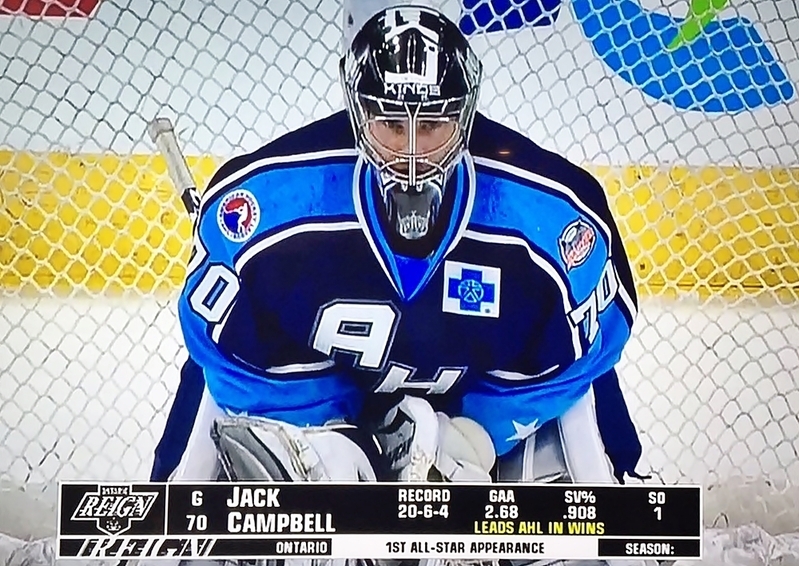 AHLのオールスターゲームで背番号「70」を選んだキャンベル（Courtesy:@InGoalMedia）