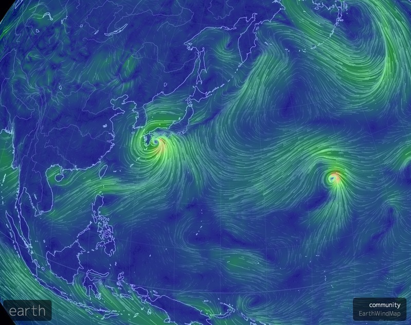すべての気流が日本列島に吸い寄せられている
