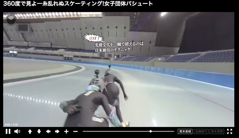 高木美帆選手の視点で滑走する 出典:NHK VR