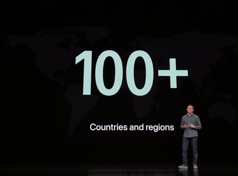 10カ国から100カ国以上へのサービス開始 出典:Apple