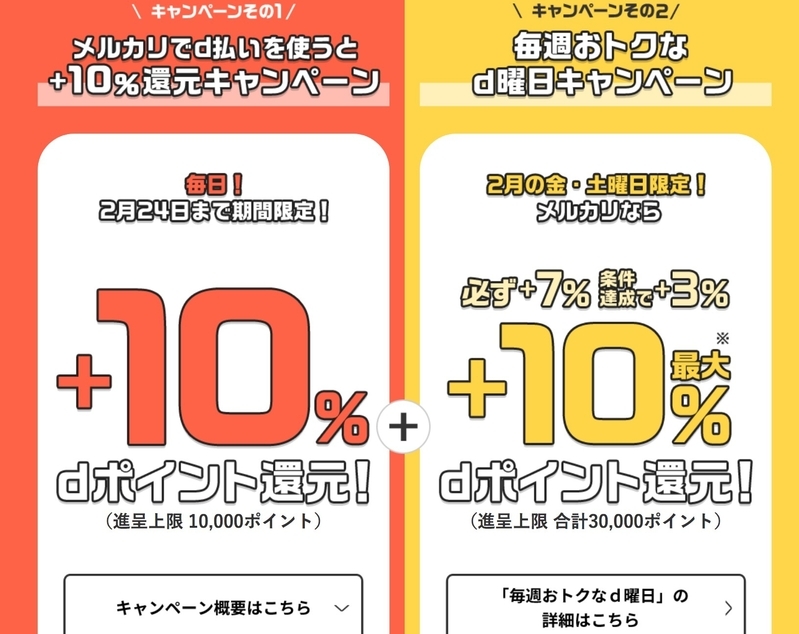 メルカリで支払うならばd払で金曜日土曜日 出典:ドコモ