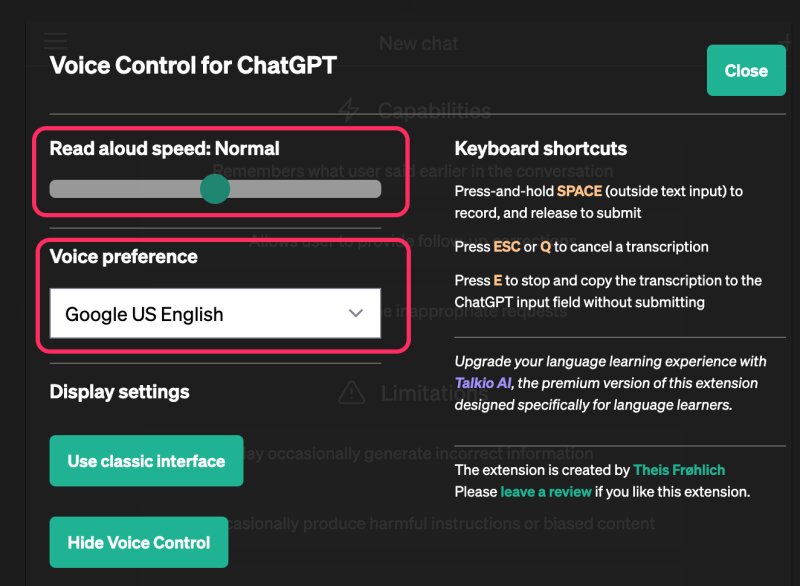 出典：Voice Control for ChatGPT