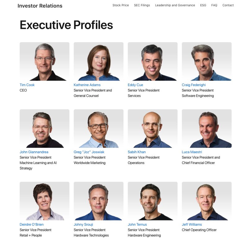 出典：Apple ExecutiveProfiles　2023