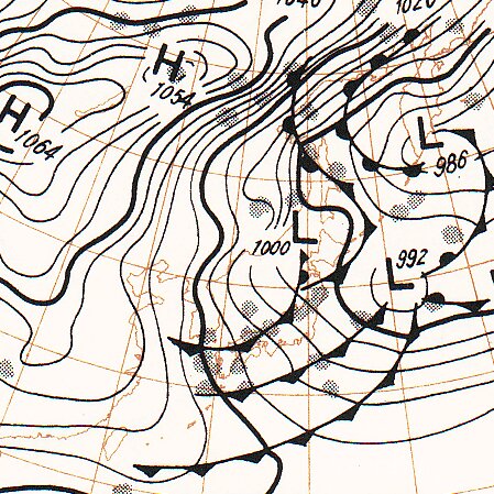 「３８豪雪」昭和３８年１月２４日０９時の地上天気図。（気象庁HPより）