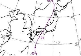 平成30年台風第21号の経路図。（気象庁資料（ベストトラック）より。））