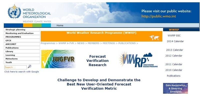 世界気象機関はユーザー指向の新しい予報検証方法を募集（WMOホームページ）