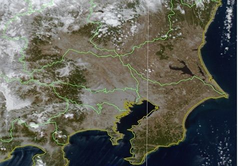 2月11日午後1時の関東平野（ウェザーマップ作画）