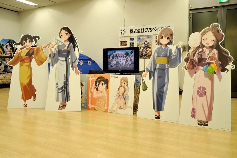 埼玉県飯能市を舞台にした「ヤマノススメ」の展示。キャラクターの等身大パネルが一堂に集結した