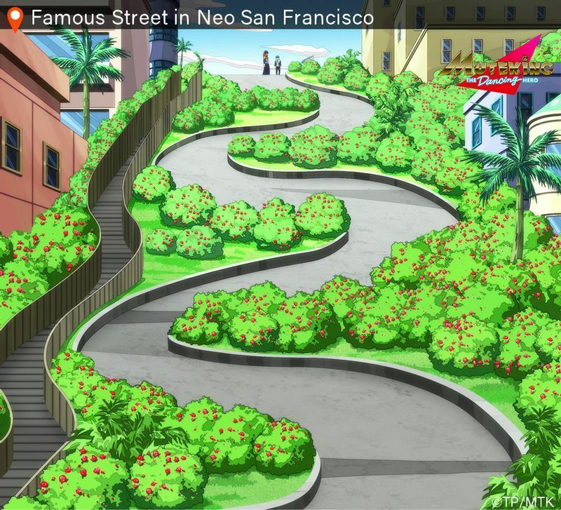 サンフランシスコの街並みもリアルに描かれているのが特徴だ。画像は「ロンバード・ストリート」をモデルにした通り