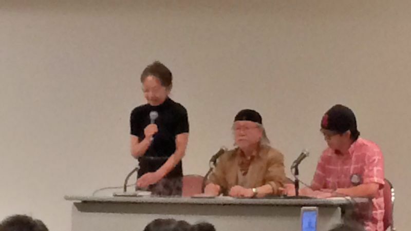 第2回「アニ玉祭」のトークイベントに登壇する松本零士さん（中央）と池田昌子さん（左）（筆者撮影）