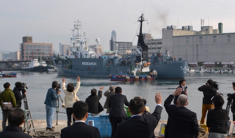 下関から日本の調査捕鯨船が出航（写真：石川創先生提供）