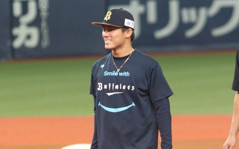 すでにMLBからも注目を集める存在になった山本投手（筆者撮影）