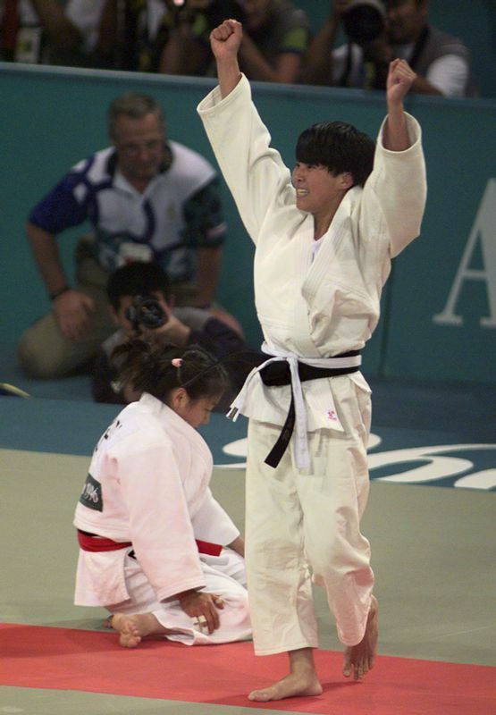 1996年アトランタ五輪で田村亮子を破り金メダルを獲得した北朝鮮のケ・スンヒ