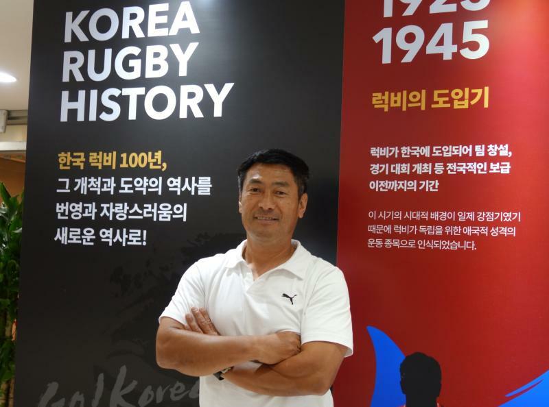 元大阪朝鮮高ラグビー部監督で、現在は韓国ラグビーの実業団チームで監督を務める呉英吉氏（筆者撮影）