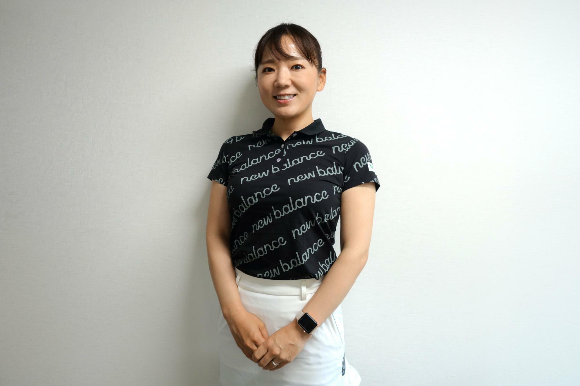 子育てしながらゴルフ関連の仕事も幅広く続けている有村智恵（筆者撮影）