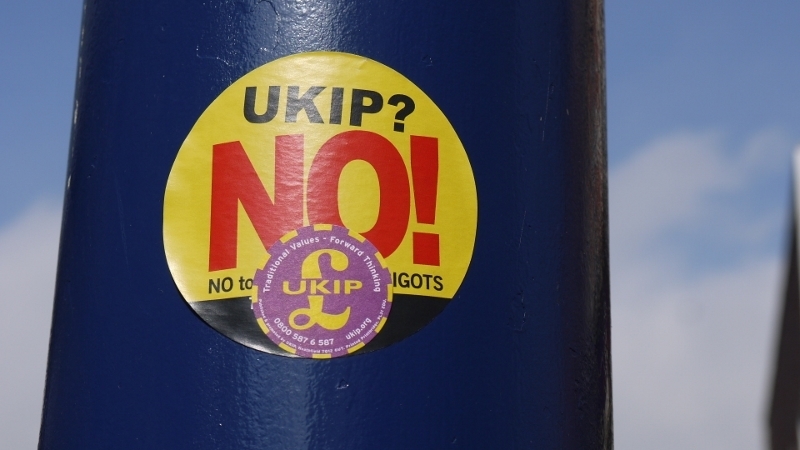 反UKIPのステッカー（筆者撮影）